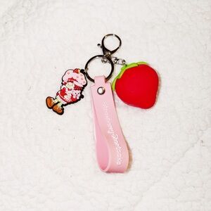 Strawberry Shortcake Keychain/Fob with Pink Strap NWT